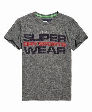 Superdry Highgloss Sport Férfi Pólók Piros/Szürke | JQIDS2165